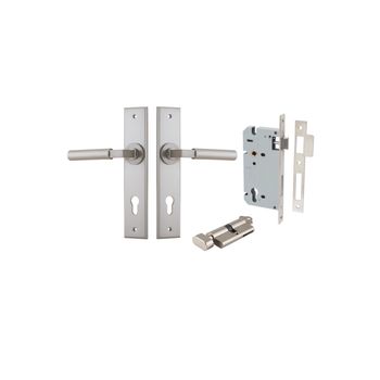Berlin Lever - Chamfered Backplate Entrance Kit with High Security Lock