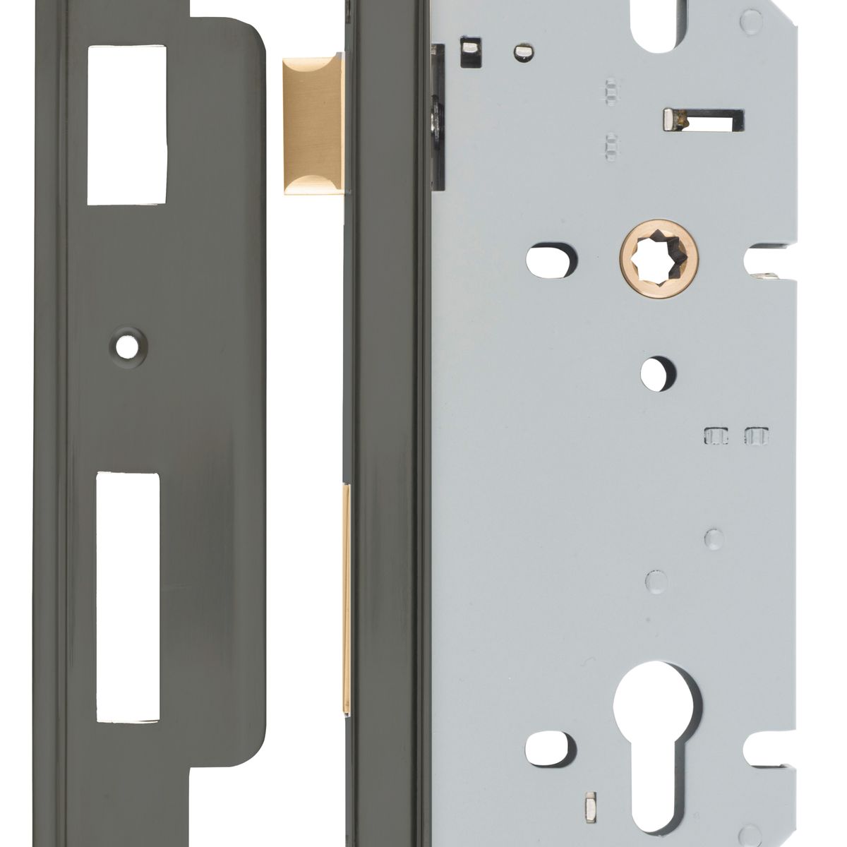 17321 - Rebated 85mm Euro Mortice Locks - 60mm Backset - Graphite PVD