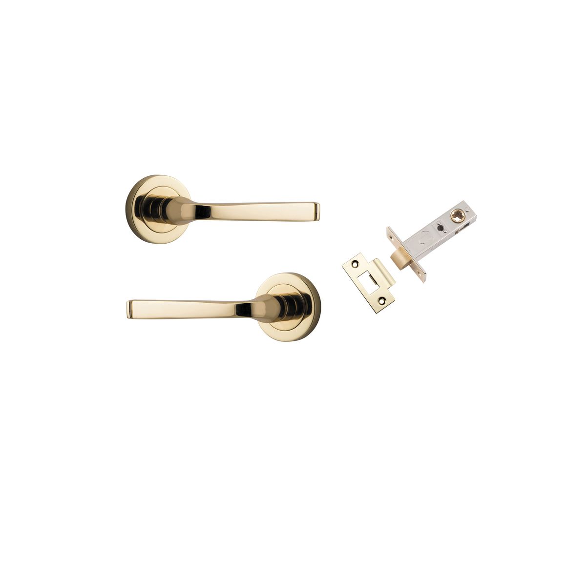 0320KPASS60 - Annecy Lever - Round Rose Passage Kit - Polished Brass - Passage