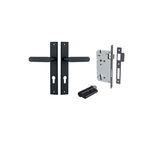 12748KENTR60KK - Bronte Lever - Rectangular Backplate Entrance Kit with High Security Lock - Matt Black - Entrance
