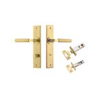 16296KPRIV60 - Brunswick Lever - Chamfered Backplate Privacy Kit - Brushed Gold PVD - Privacy