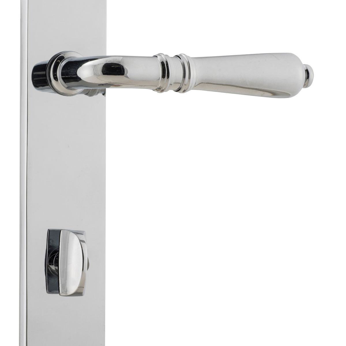 11724P85 - Sarlat Lever - Oval Backplate - Polished Chrome - Privacy