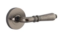 9207KIBPRIV60 - Sarlat Lever - Round Rose (Inbuilt Privacy) - Distressed Nickel - Privacy