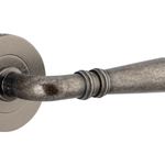 9207KIBPRIV60 - Sarlat Lever - Round Rose (Inbuilt Privacy) - Distressed Nickel - Privacy