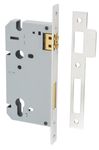 6095 - 85mm Euro Roller Mortice Lock - 60mm Backset - Polished Nickel