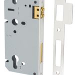 6095 - 85mm Euro Roller Mortice Lock - 60mm Backset - Polished Nickel
