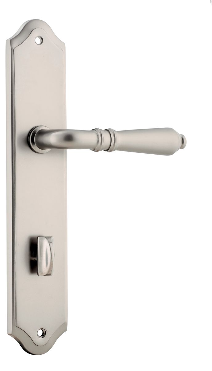 14712P85 - Sarlat Lever - Shouldered Backplate - Satin Nickel - Privacy