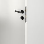 24003KENTR60KT - Puerto Lever - Round Rose Entrance Kit with Separate High Security Lock - Matt Black - Entrance