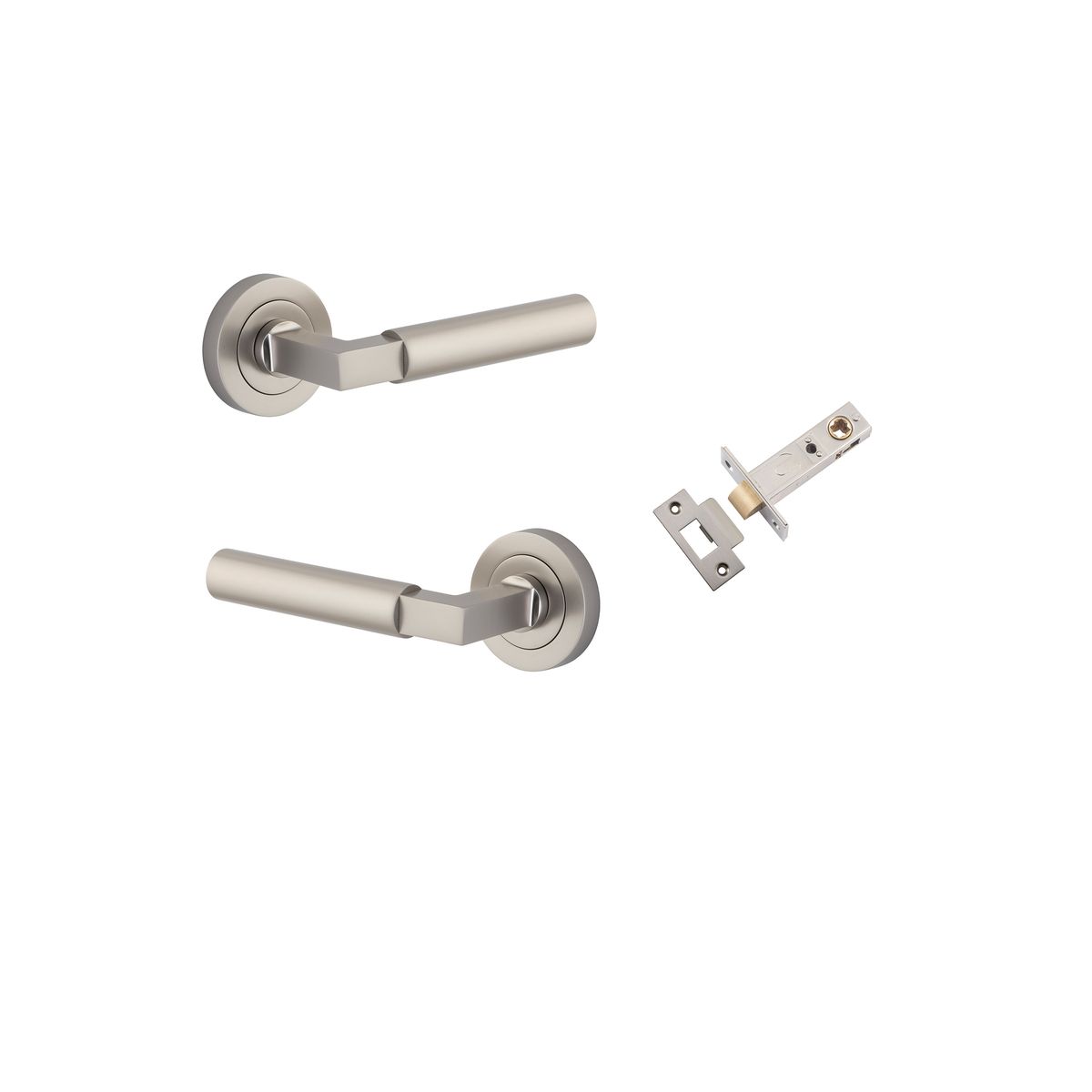 0349KPASS60 - Berlin Lever - Round Rose Passage Kit - Satin Nickel - Passage