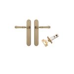 13230KPASS60 - Verona Lever - Oval Backplate Passage Kit - Brushed Brass - Passage
