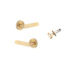 0452KIBPRIV60 - Bronte Lever - Round Rose Privacy Kit (Inbuilt Privacy) - Brushed Brass - Privacy