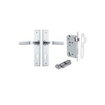 11796KENTR60KT - Brunswick Lever - Chamfered Backplate Entrance Kit with High Security Lock - Polished Chrome - Entrance