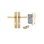 15372KENTR60KK - Copenhagen Lever - Rectangular Backplate Entrance Kit with High Security Lock - Brushed Brass - Entrance