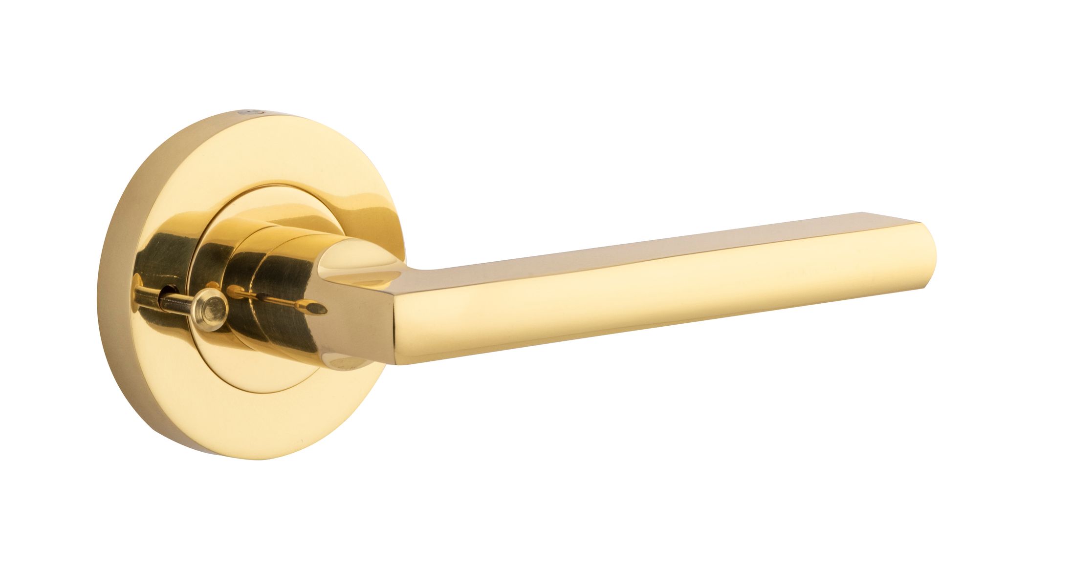 9210KIBPRIV60 - Baltimore Lever - Round Rose (Inbuilt Privacy) - Polished Brass - Privacy