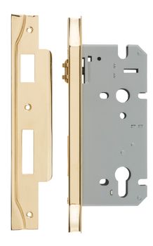 Rebated 85mm Euro Roller Mortice Locks - 60mm Backset