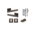 0401KENTR60KK - Bronte Lever - Square Rose Entrance Kit with High Security Lock - Signature Brass - Entrance
