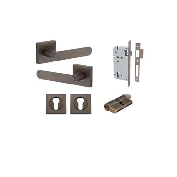 Bronte Lever - Square Rose Entrance Kit with High Security Lock