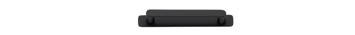 20953B - Osaka Cabinet Pull with Backplate - CTC128mm - Matt Black