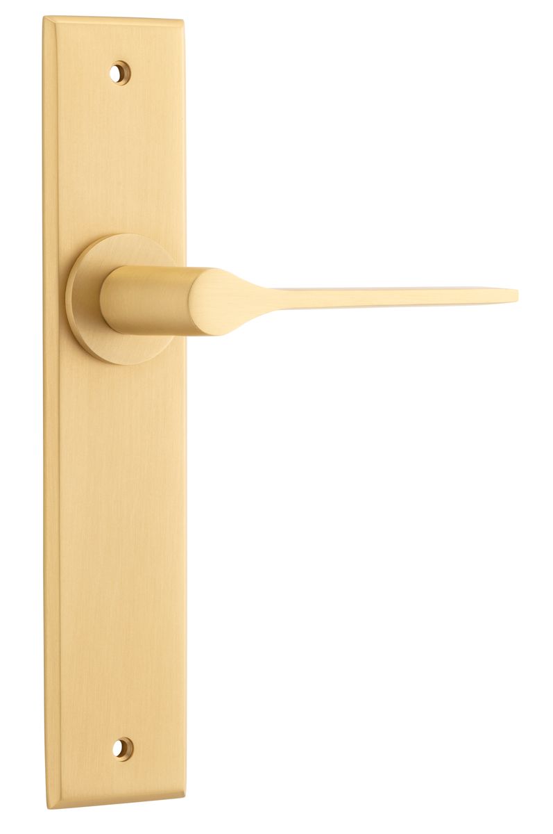 15258 - Como Lever - Chamfered Backplate - Brushed Brass - Passage
