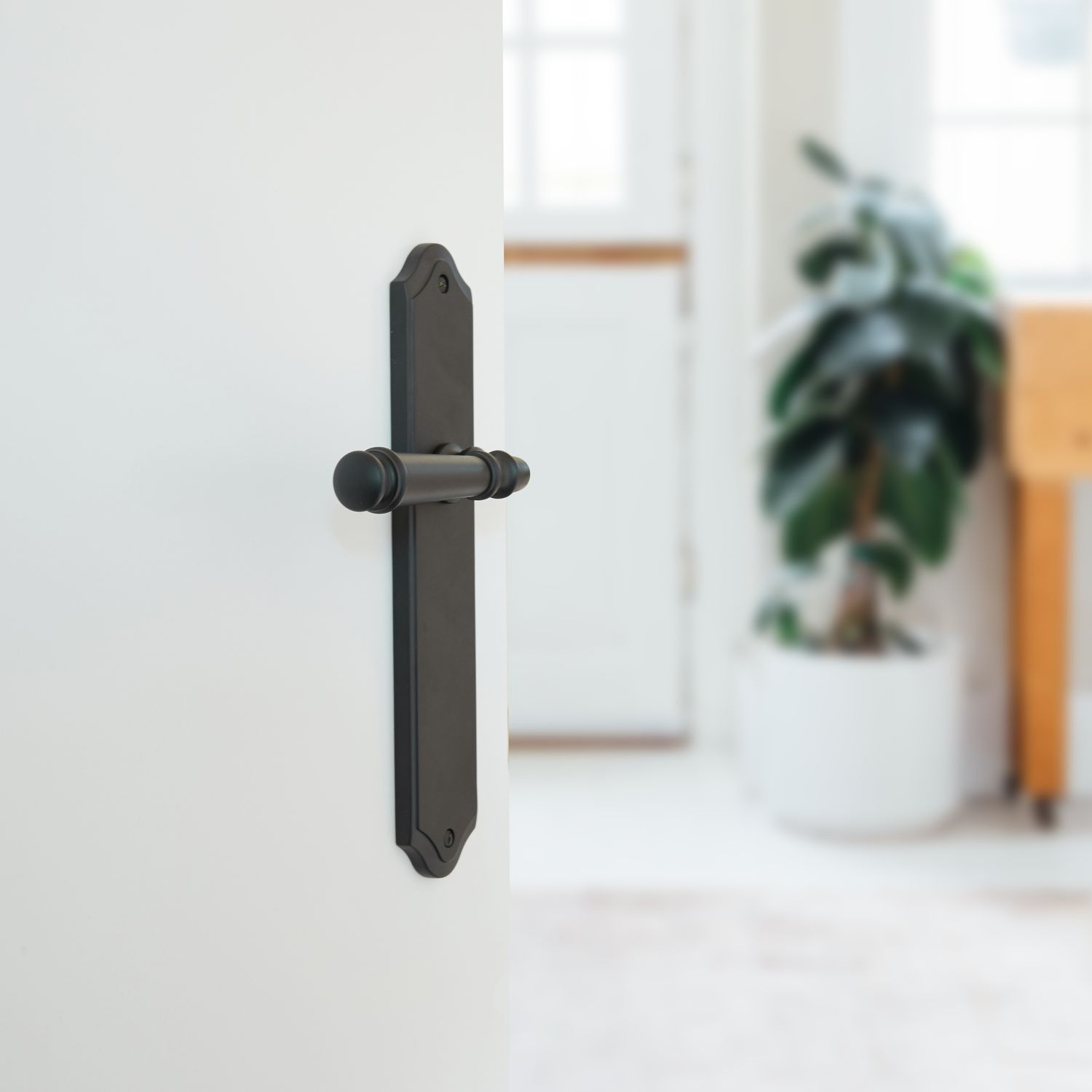 10218KPASS60 - Verona Lever - Shouldered Backplate Passage Kit - Polished Brass - Passage