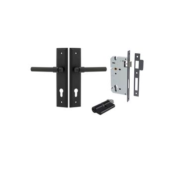 Helsinki Lever - Stepped Backplate Entrance Kit with High Security Lock