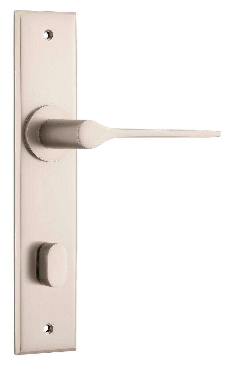 14758P85 - Como Lever - Chamfered Backplate - Satin Nickel - Privacy