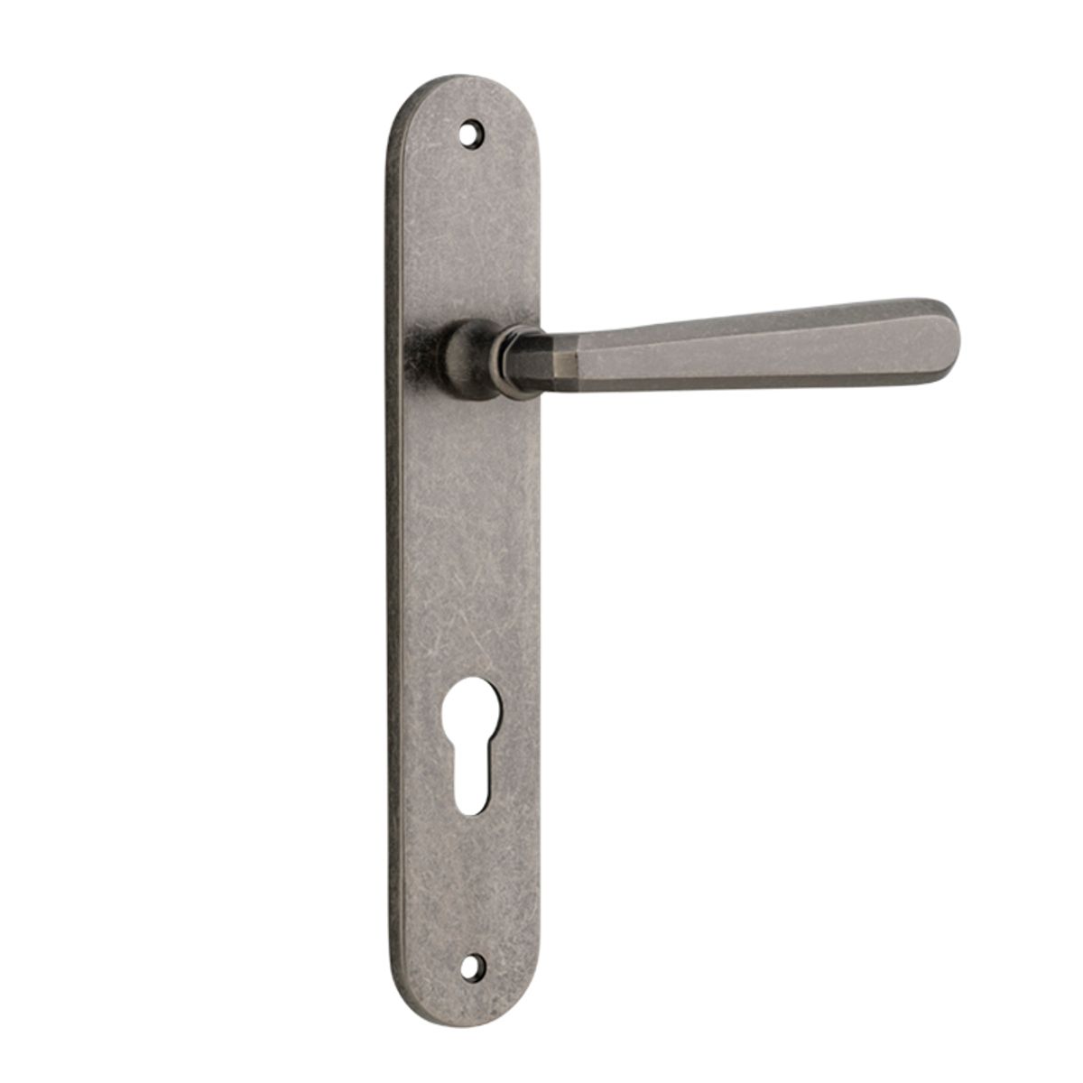 13876E85 - Copenhagen Lever - Oval Backplate - Distressed Nickel - Entrance
