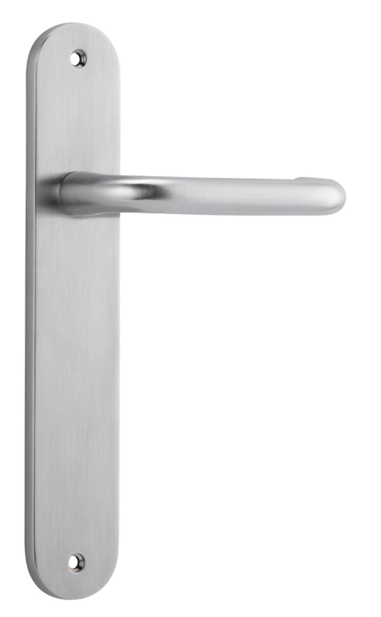 12346 - Oslo Lever - Oval Backplate - Brushed Chrome - Passage