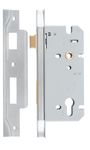 6061 - Rebated 85mm Euro Mortice Locks - 60mm Backset - Brushed Chrome