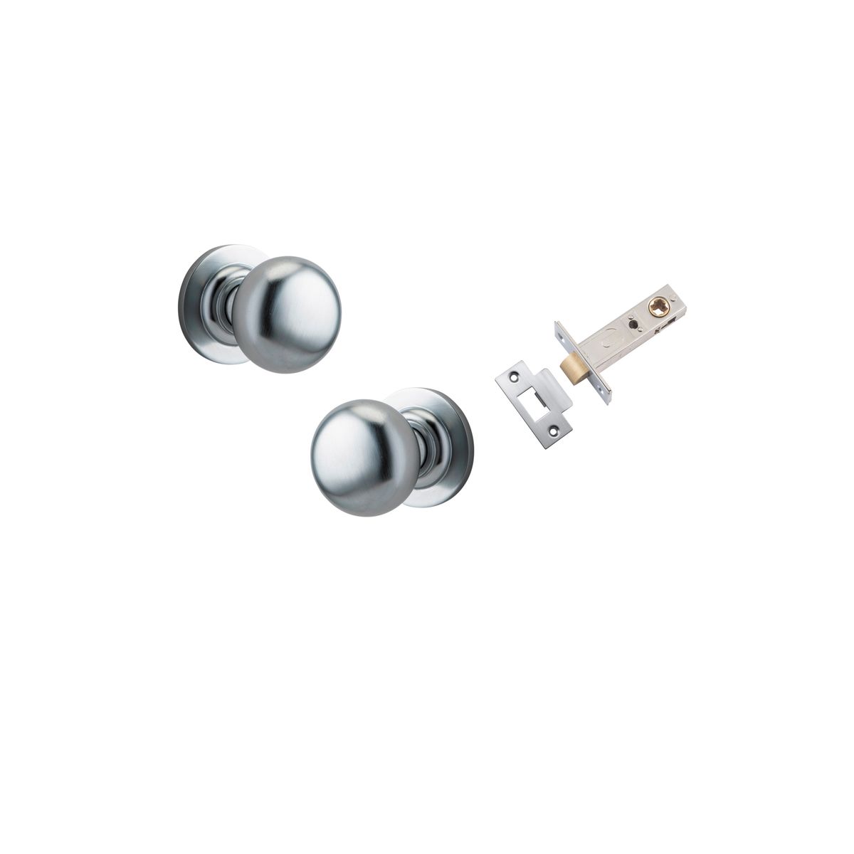 0205KPASS60 - Cambridge Knob - Round Rose Passage Kit - Brushed Chrome - Passage