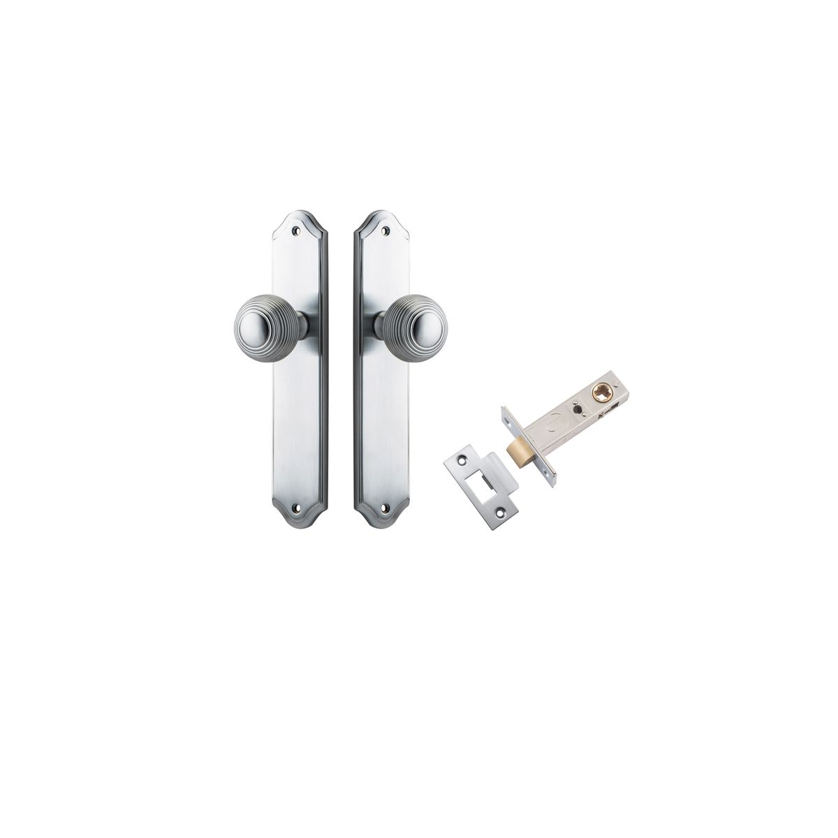 12330KPASS60 - Guildford Knob - Shouldered Backplate Passage Kit - Brushed Chrome - Passage