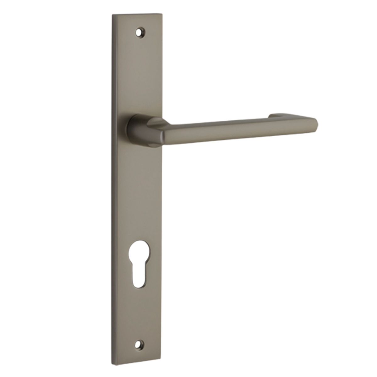 16748E85 - Baltimore Return Lever - Rectangular Backplate - Graphite PVD - Entrance