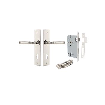 Verona Lever - Chamfered Backplate Entrance Kit with High Security Lock
