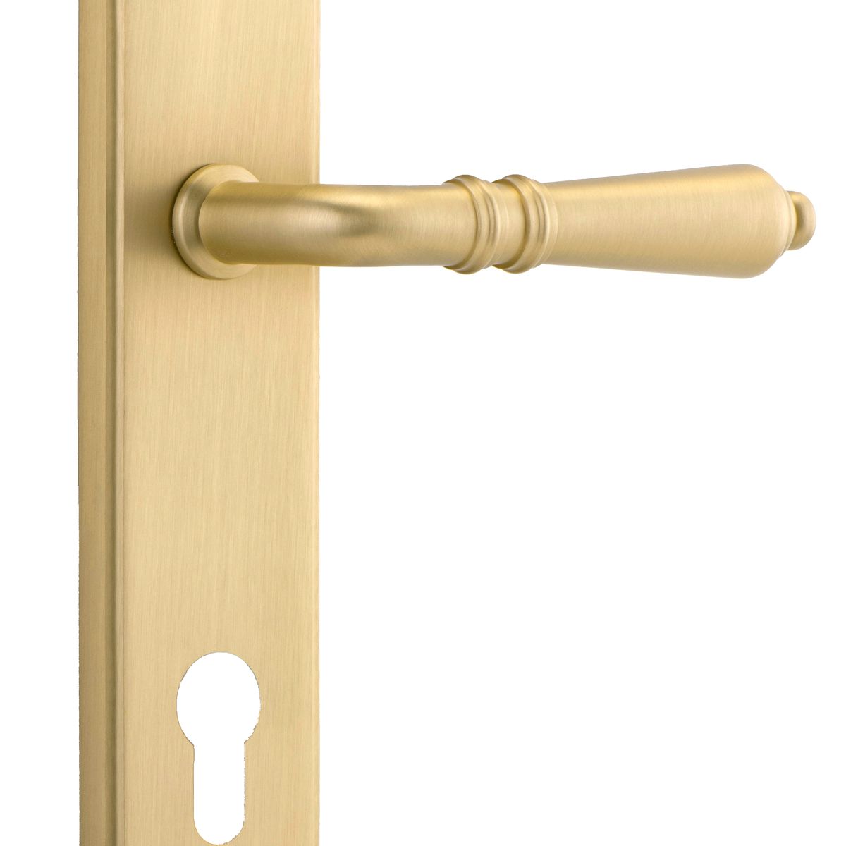 16212E85 - Sarlat Lever - Shouldered Backplate - Brushed Gold PVD - Entrance