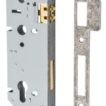6086 - 85mm Euro Roller Mortice Lock - 45mm Backset - Distressed Nickel