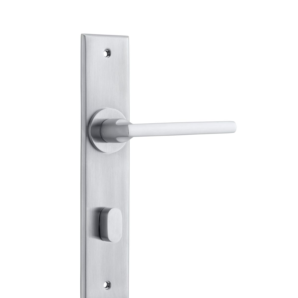 12282P85 - Baltimore Lever - Chamfered Backplate - Brushed Chrome - Privacy