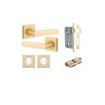 21186KENTR60KK - Osaka Lever - Square Rose Entrance Kit with Separate High Security Lock - Brushed Brass - Entrance