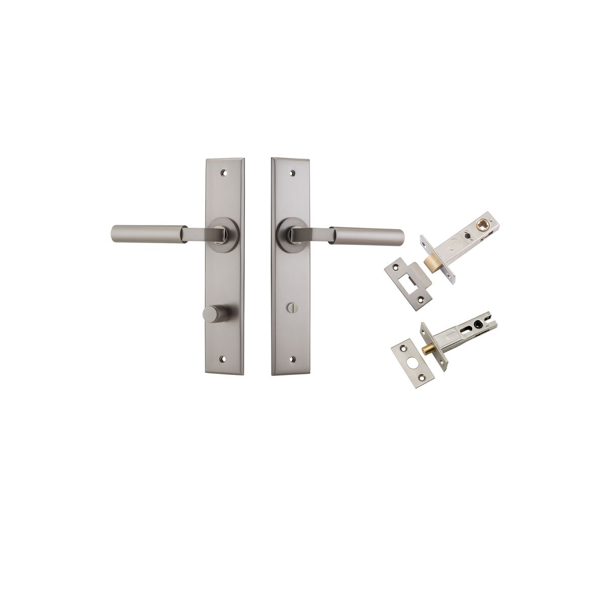 14794KPRIV60 - Berlin Lever - Chamfered Backplate Privacy Kit - Satin Nickel - Privacy