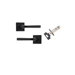 0393KPASS60 - Annecy Lever - Square Rose Passage Kit - Matt Black - Passage