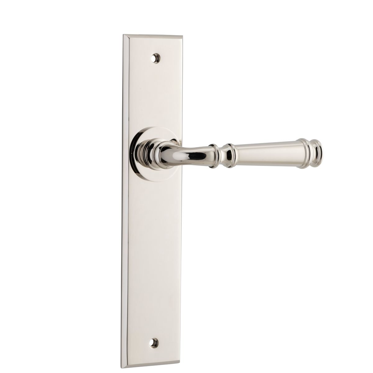 14286 - Verona Lever - Chamfered Backplate - Polished Nickel - Passage