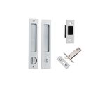 21415P - Rectangular Sliding Door Pull Privacy Kit with Privacy Turn - Brushed Chrome - Privacy