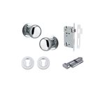 0204KENTR60KT - Cambridge Knob - Round Rose Entrance Kit with Separate High Security Lock - Polished Chrome - Entrance