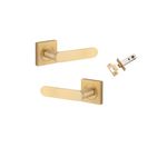 0463KPASS60 - Bronte Lever - Square Rose Passage Kit - Brushed Brass - Passage