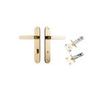 10264KPRIV60 - Bronte Lever - Oval Backplate Privacy Kit with Privacy Turn - Polished Brass - Privacy