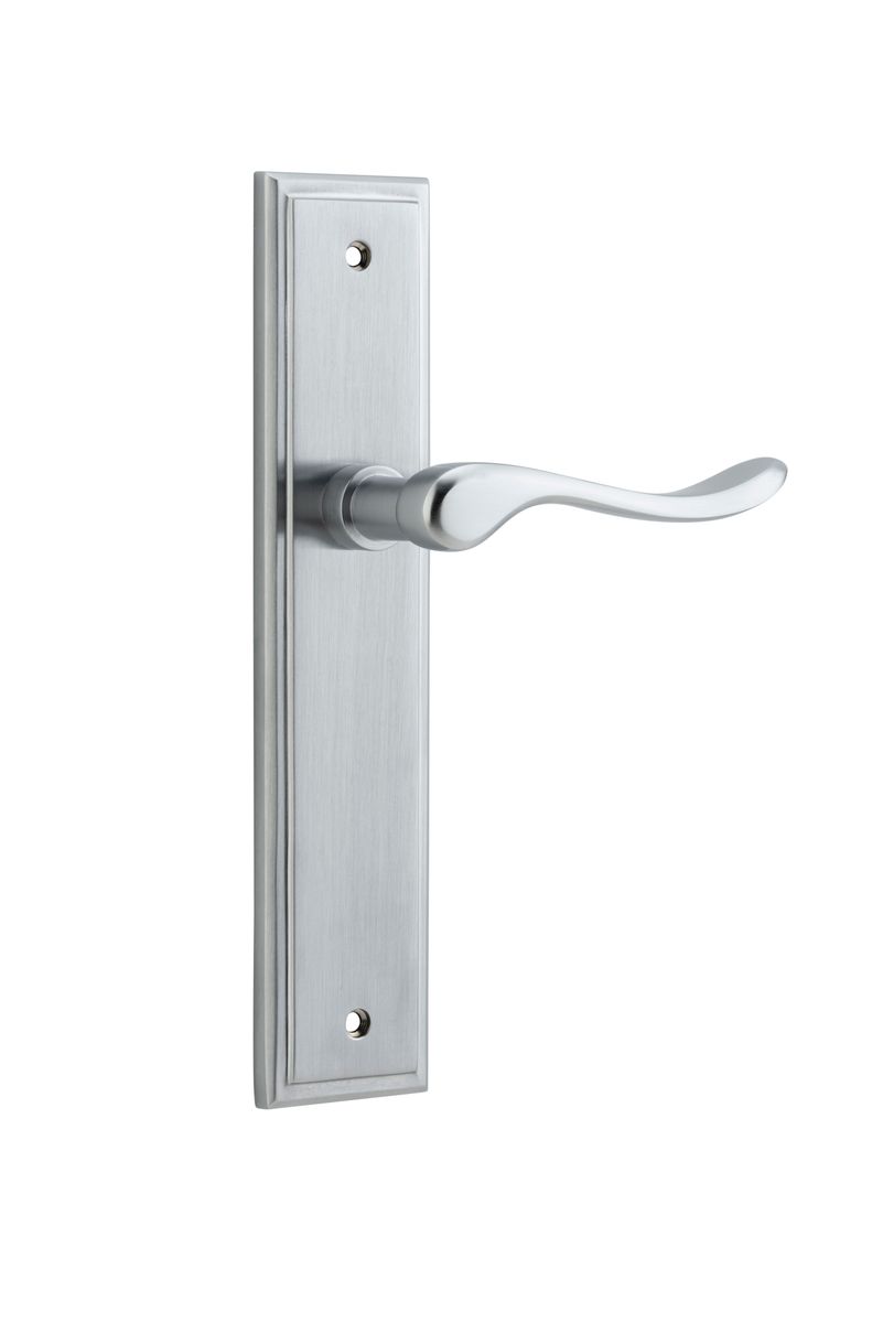 12426 - Stirling Lever - Stepped Backplate - Brushed Chrome - Passage