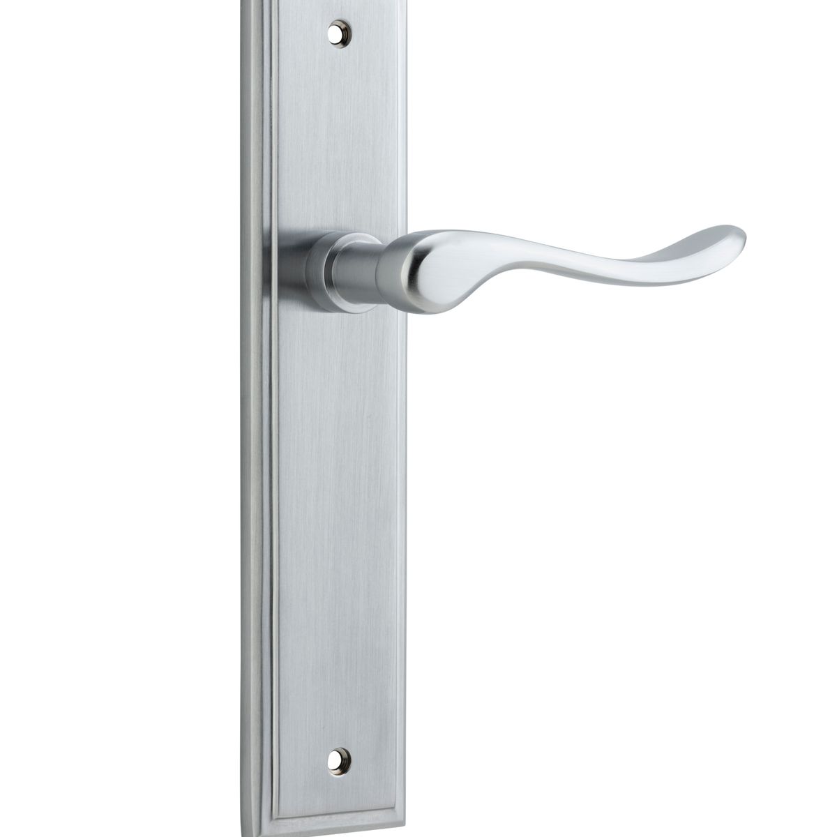 12426 - Stirling Lever - Stepped Backplate - Brushed Chrome - Passage