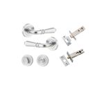 9205KPRIV60 - Sarlat Lever - Round Rose Privacy Kit with Separate Privacy Turn - Brushed Chrome - Privacy