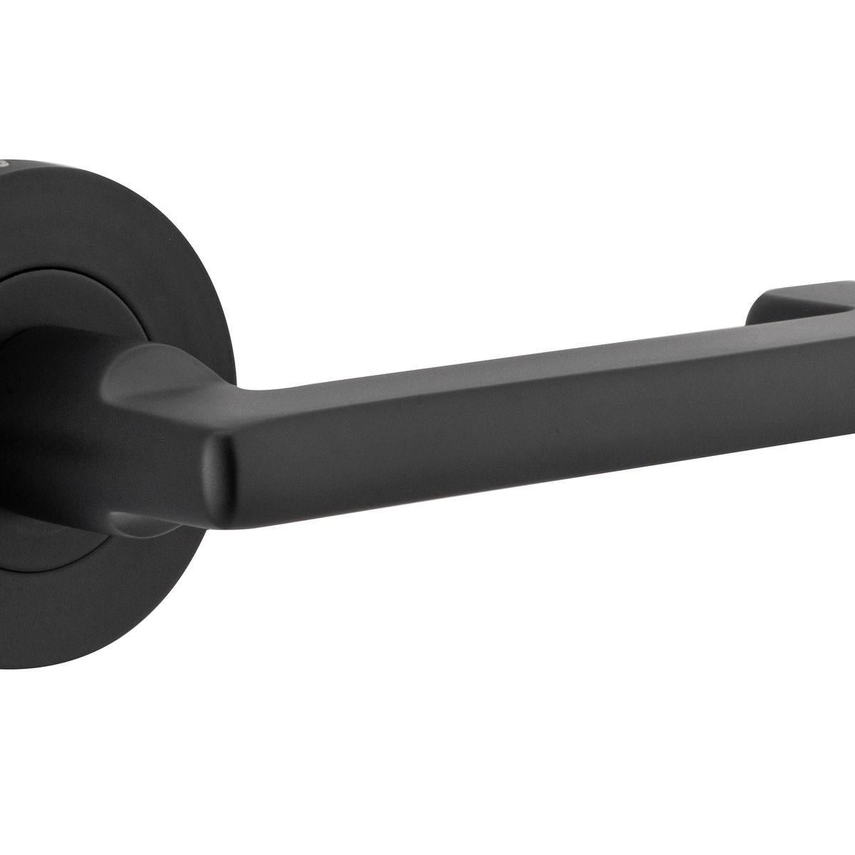 20783KIBPRIV60 - Baltimore Return Lever - Round Rose (Inbuilt Privacy) - Matt Black - Privacy