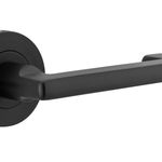 20783KIBPRIV60 - Baltimore Return Lever - Round Rose (Inbuilt Privacy) - Matt Black - Privacy