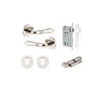 9208KENTR60KT - Sarlat Lever - Round Rose Entrance Kit with Separate High Security Lock - Polished Nickel - Entrance